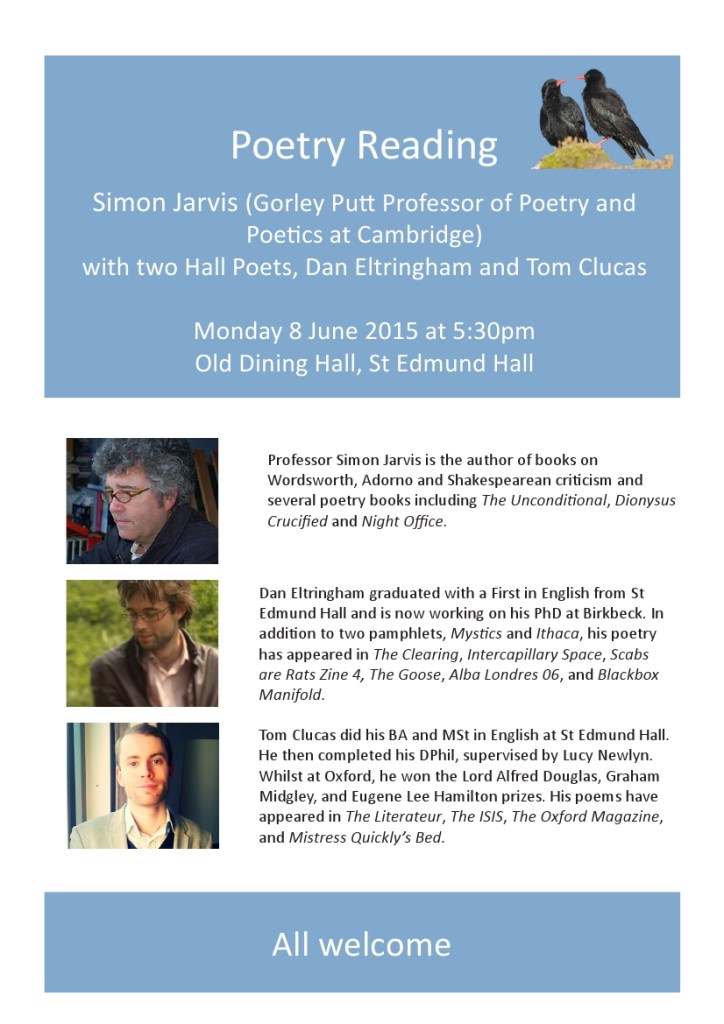 Poetry Reading 8 June 2015